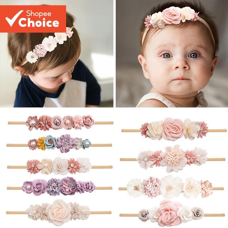 BFNAAgirl Baby Girl Headbands Nylon Flower Elastic Hairbands 3pcs Hair Accessories Gift For Newborn Infant Toddlers (19A#) Price In UAE | Amazon UAE