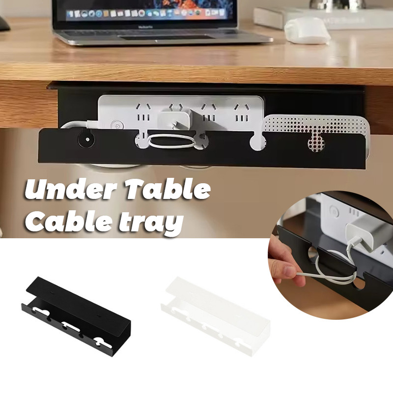 Under Desk Cable Management Under Table Cable tray Desk Bottom Socket ...