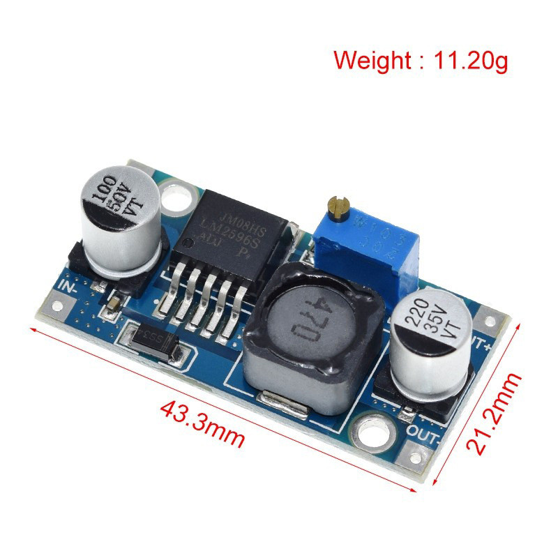 DC-DC 3A Adjustable Buck Module LM2596 Voltage Regulator 24V to 12V 5V ...