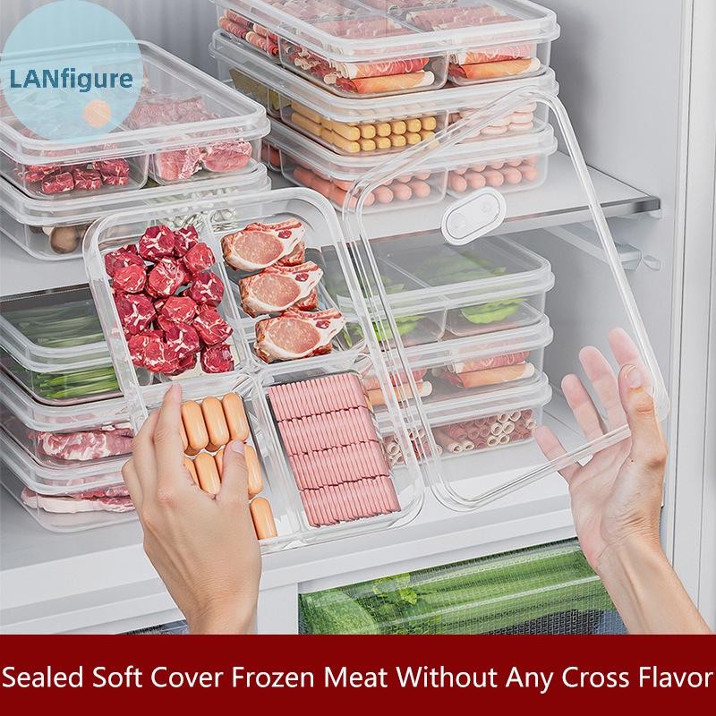 LANfigure 2/3/4/6 Grids Refrigerator Storage Boxes With Porous Plugs ...