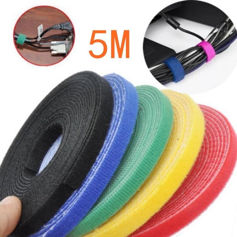 5 Meter/Roll Nylon Cable Ties Power Wire Loop Tape Multifunction Nylon ...