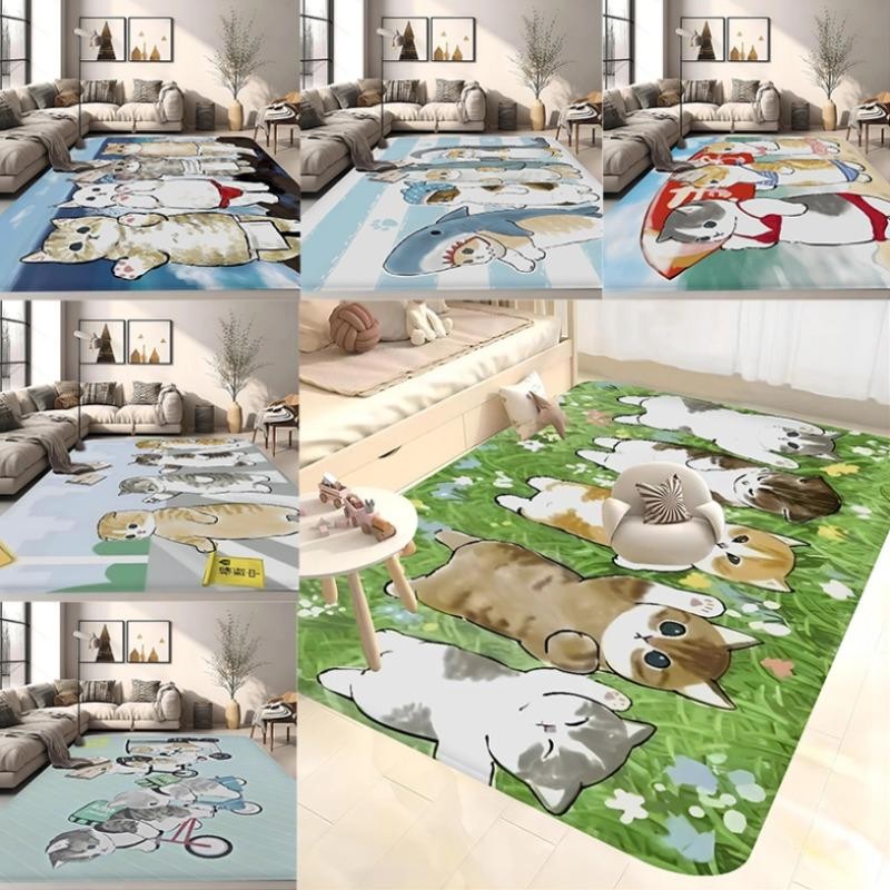 Funny Cat Mofusand Floor Mat Retro Multiple Choice Living Room Bedroom ...