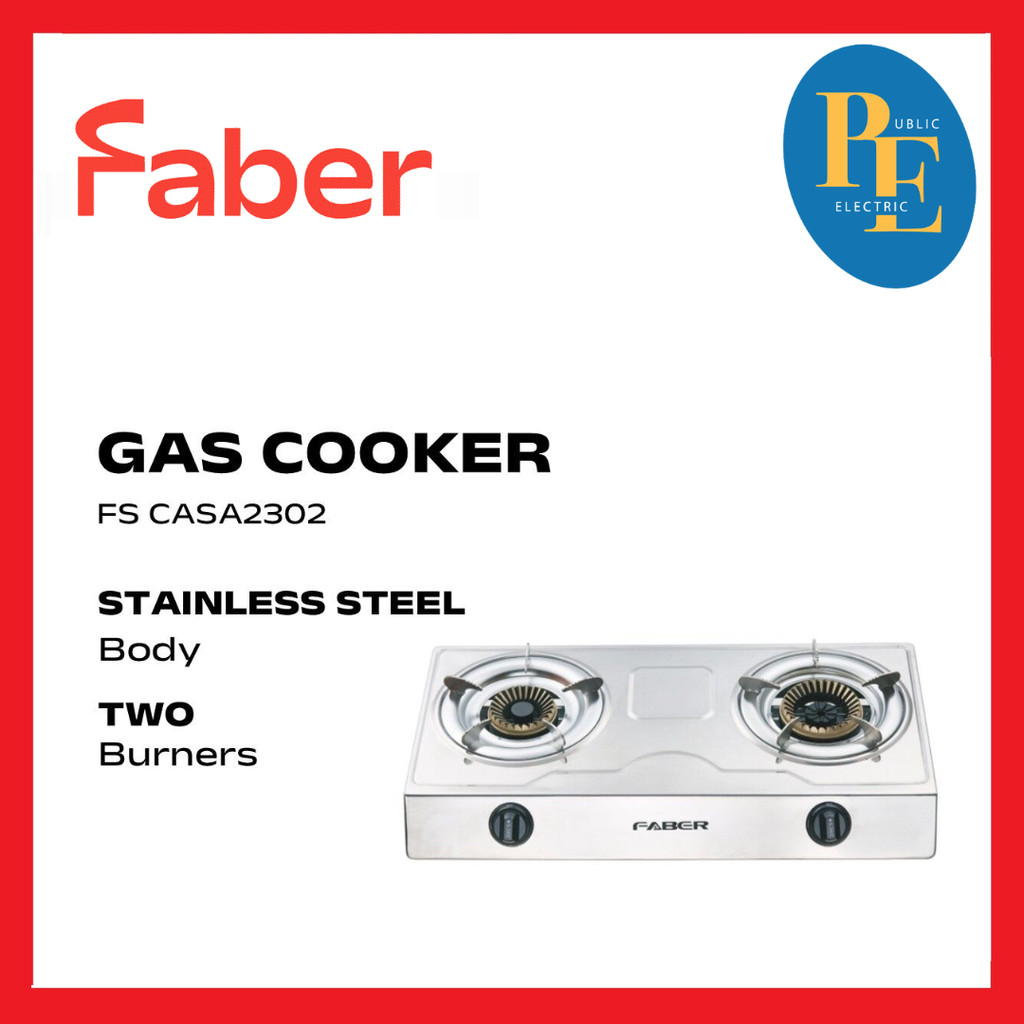 Faber Casa Series Stainless Steel 2 Burners Gas Stove Gas Cooker Fs ...