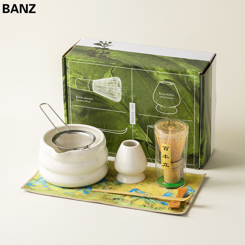 7/4 PCSCeramic tea whisk, standing matcha bowl set, a complete set of ...