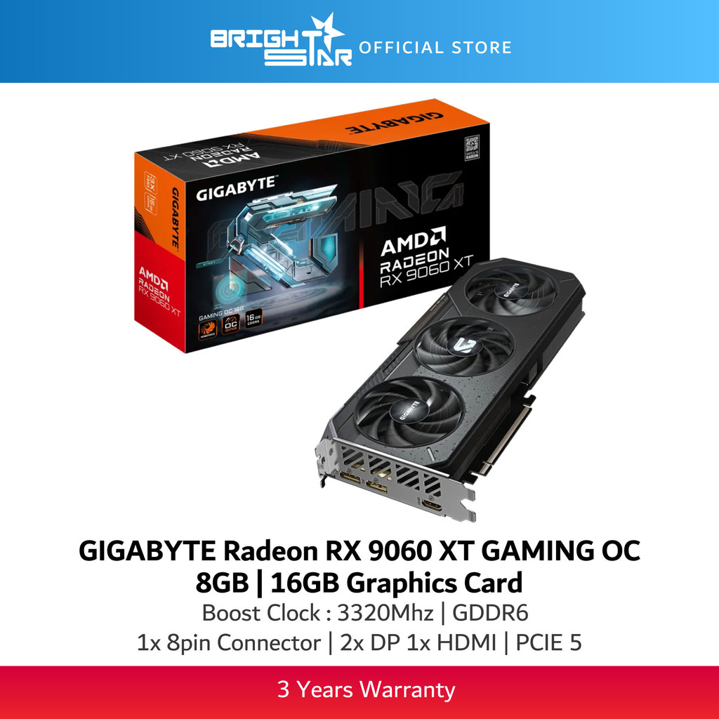 GIGABYTE Radeon RX 9060 XT Gaming OC 8GB/16GB Graphics Card | Shopee ...
