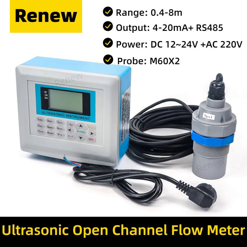 Ultrasonic Open Channel Flowmeter Rectangular Weir Current Speed Flow ...