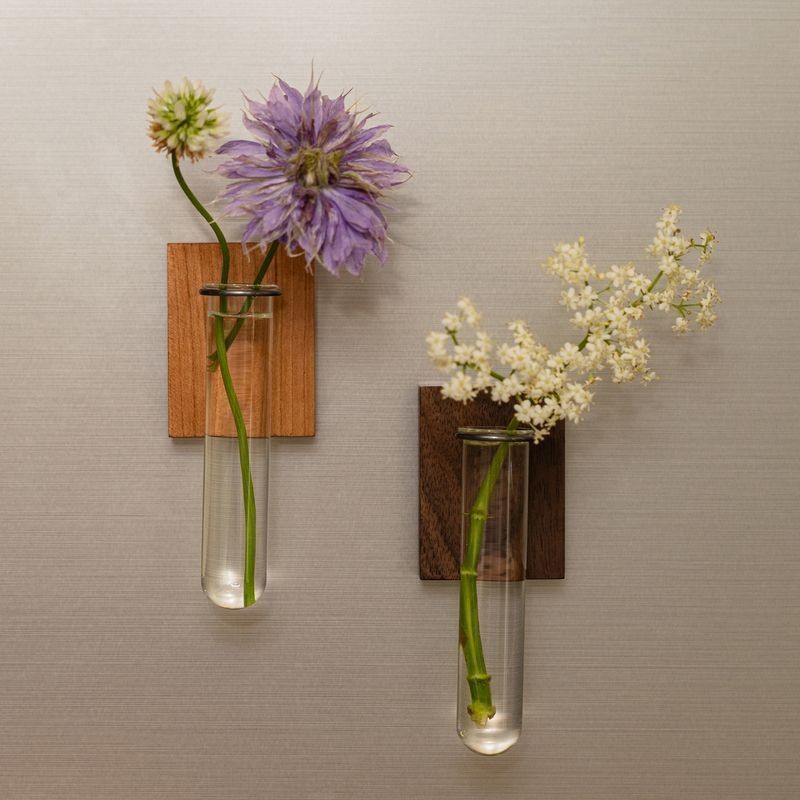 Wall-Mounted Vase Transparent Glass Test Tube Water-Cultured Flower ...
