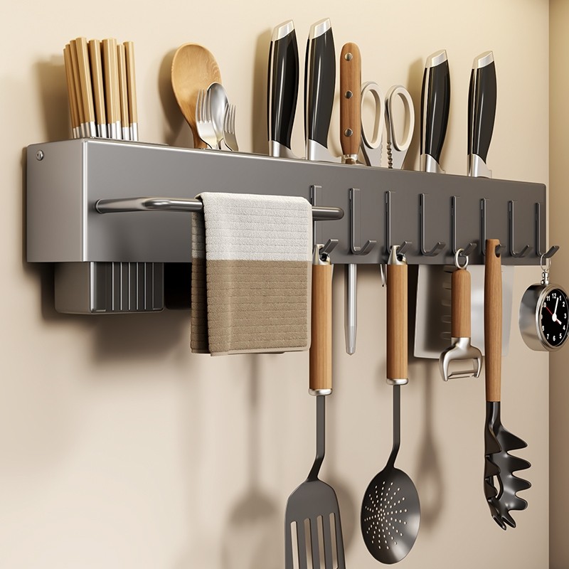🍁READY STOCK🍁Carbon Steel Knife and utensil Rack Kitchen wall Rack on ...