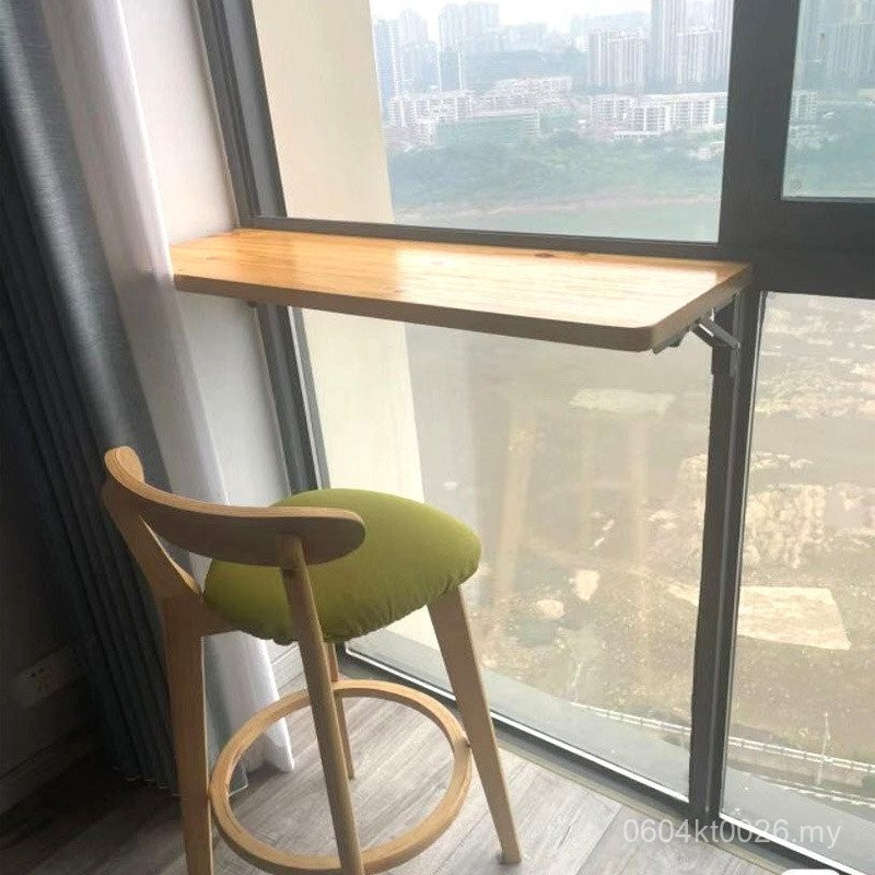 Solid Wood Hanging Dining Wall Folding Table Window Sill Desk Study ...