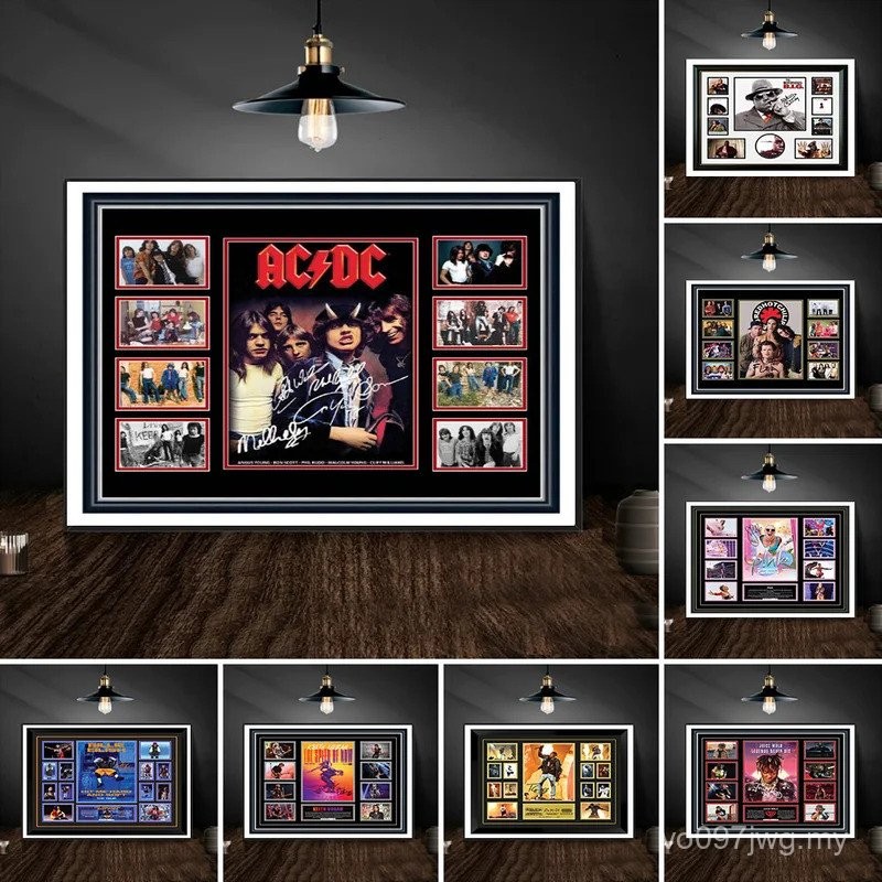 Pop Singer Signature Record Art Posters Print Classic Rock Band Photo ...