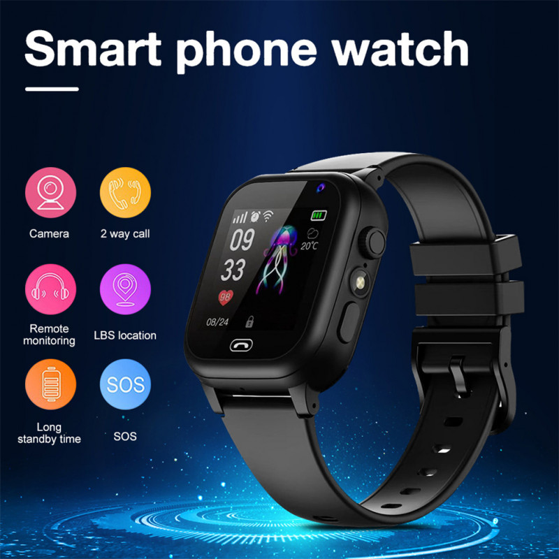 Kids 4G Smart Watch SOS GPS Location Video Call Sim Card For Children ...