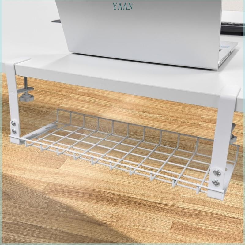 YAAN Under Table Rack Metal Cable Management Tray Office Desk Wire ...