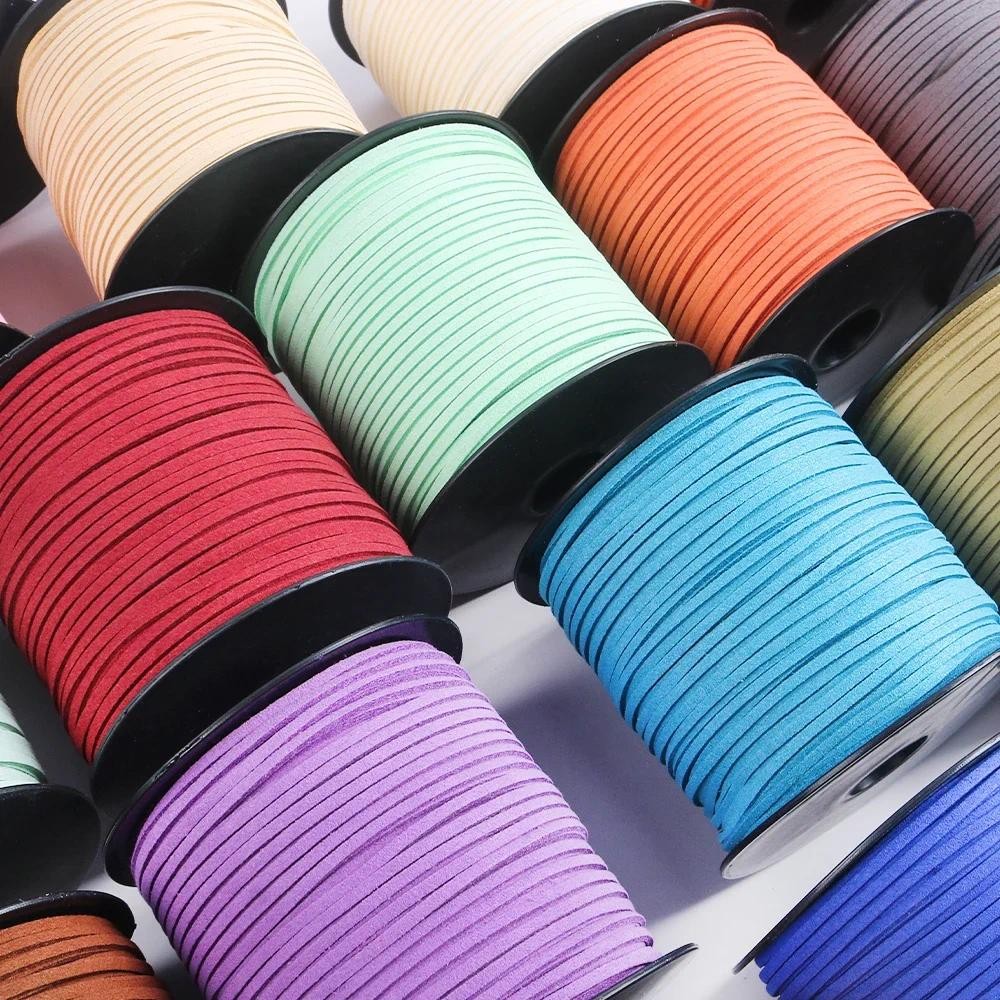 10m Multi-Color Flat Faux Suede Cord Korean Velvet Leathe Rope for DIY ...