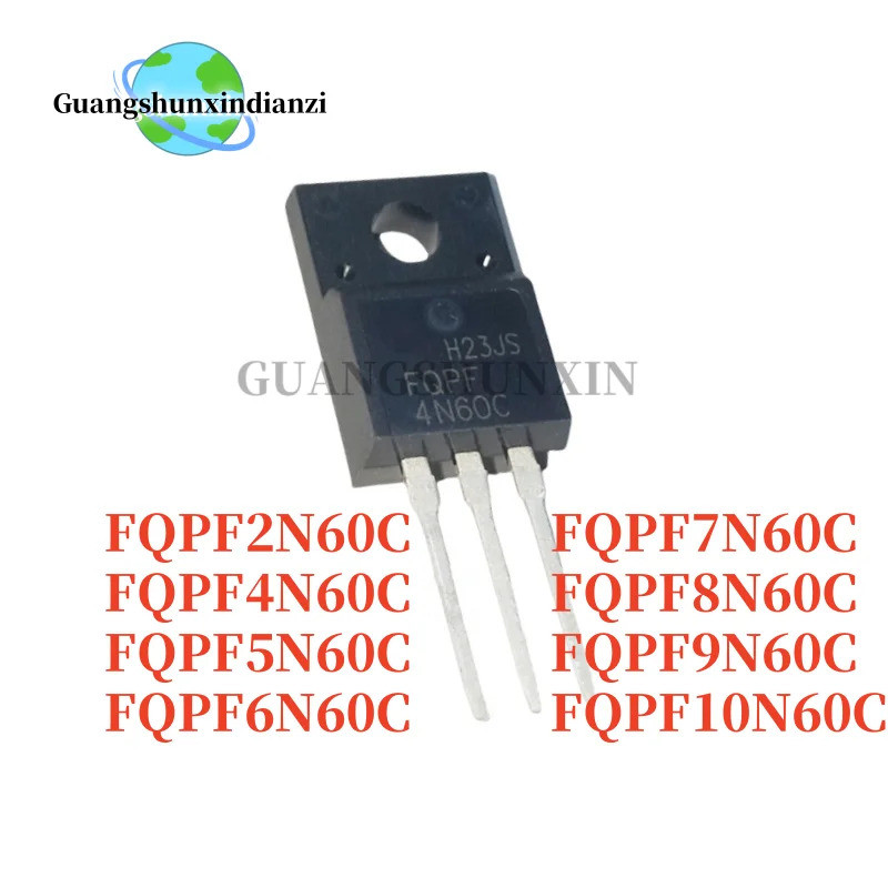 thumbnail image 2 of 10x FQPF6N60C 6N60 TO-220 Transistors – Smw Brand 2 of 5