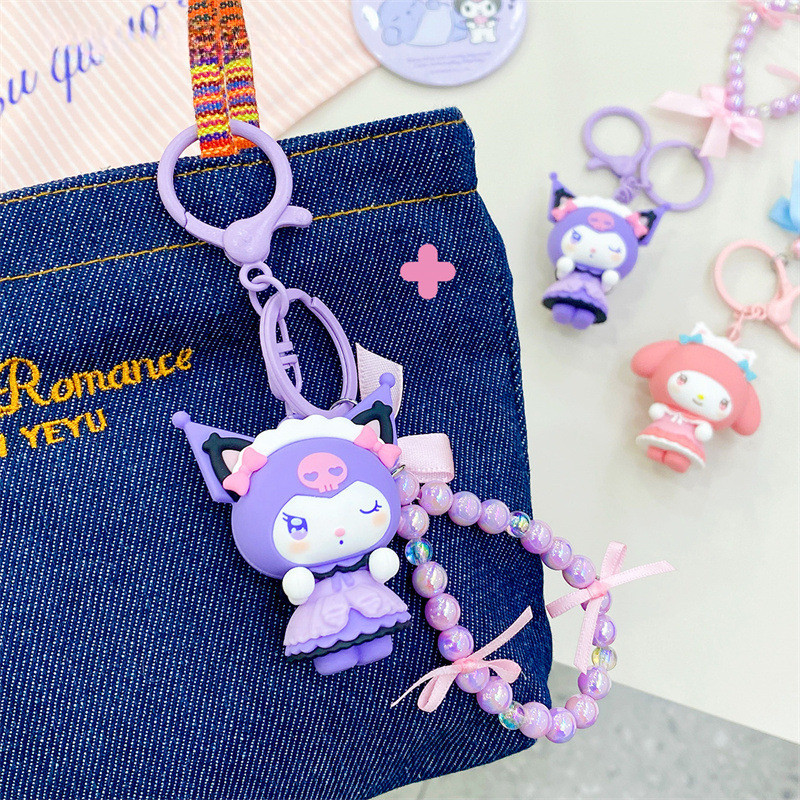 Genuine Sanrio Keychain Cat Lolita Series Cute Melody Kuromi Doll ...