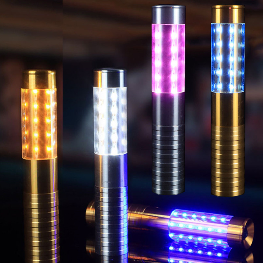 Gold Silver Bar Party Rechargeable Champagne LED Bottle Sparklers Light ...