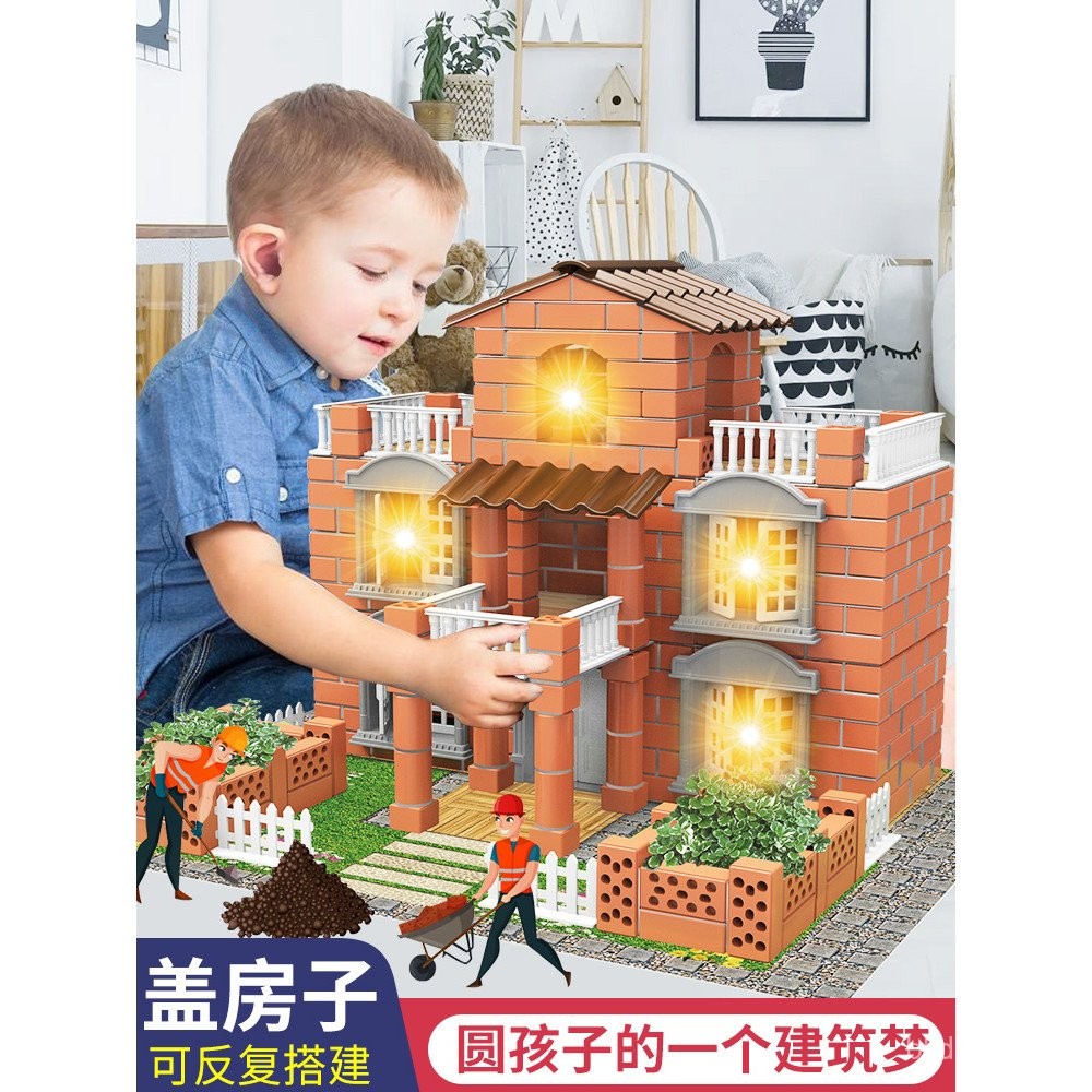 Dinding Rumah Bangunan Bricklayer Kanak-kanak Model Mainan Rumah Kecil ...