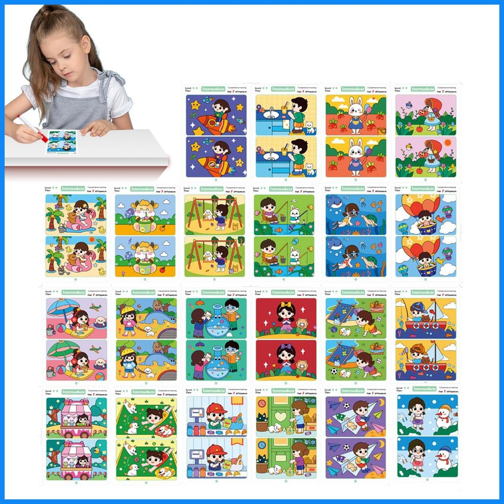 Kids Matching Game Spot the Difference Cards Find the Difference Game ...