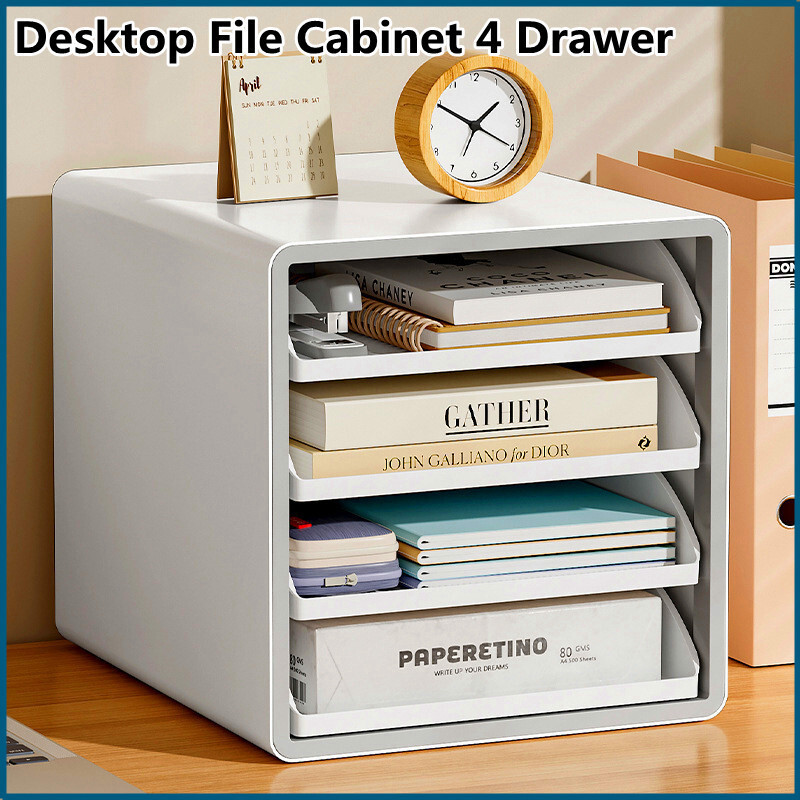 Desktop File Cabinet A4 Paper Desktop Storage Rack 4 Drawer Multilayer ...