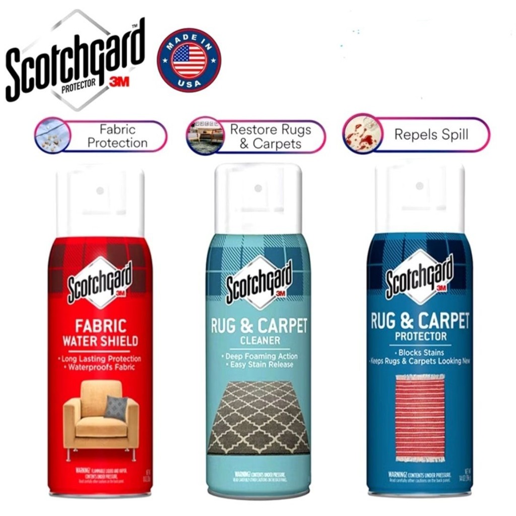 3M ScotchGard Spray Fabric Water Proof Repellent Shield / Rug & Carpet ...