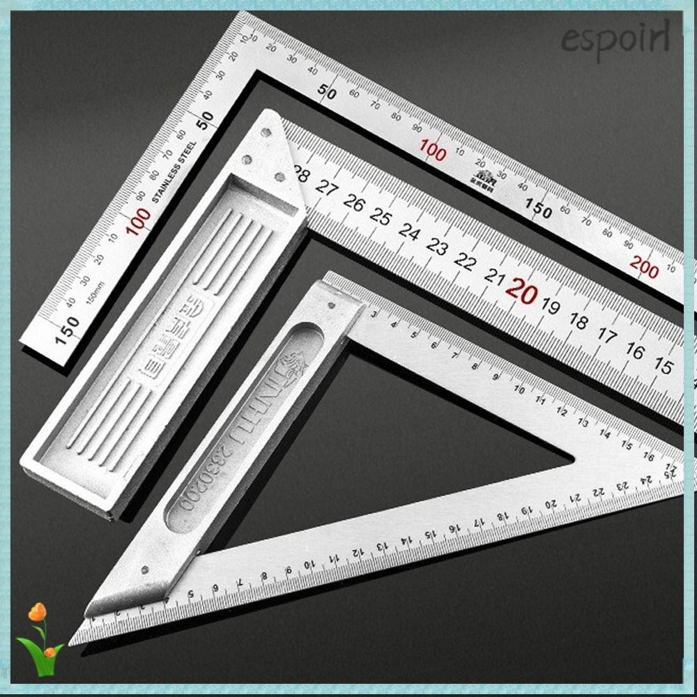 ESPOIR Angle Square Ruler, Double Sided Scale Measuring Tool Right ...
