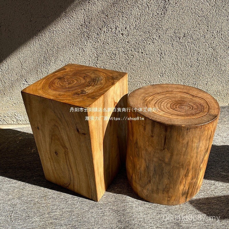 Wooden Stump Stump Solid Wood Stump Stump Round Stool Stool Big Camphor ...