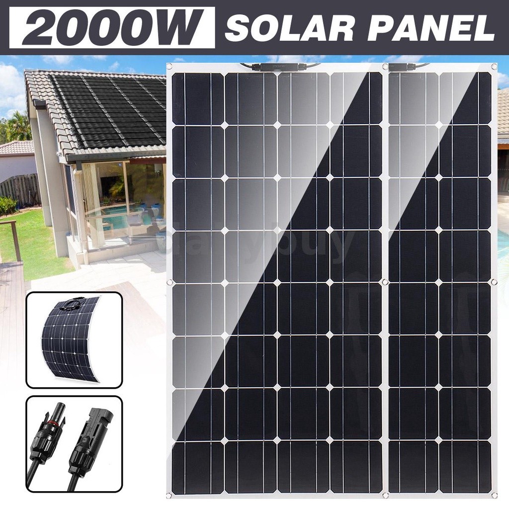 2PC 2000W Solar Panel Kit Complete Power Bank Panel Solar Power ...