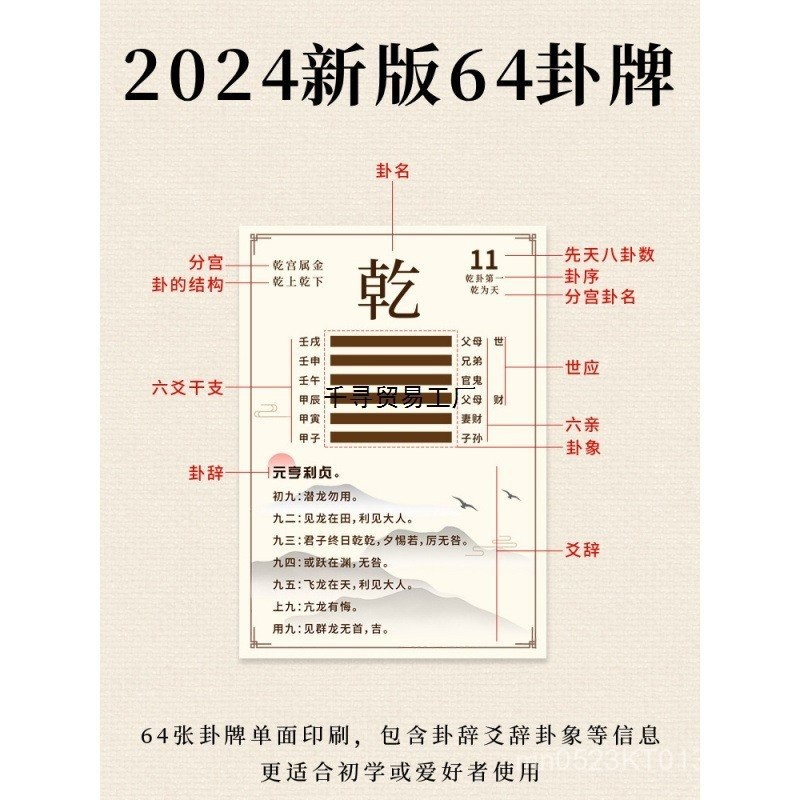I Ching Sixty-Four Trigram Cards Cards Zen Copper Coins Six Lines 64 ...