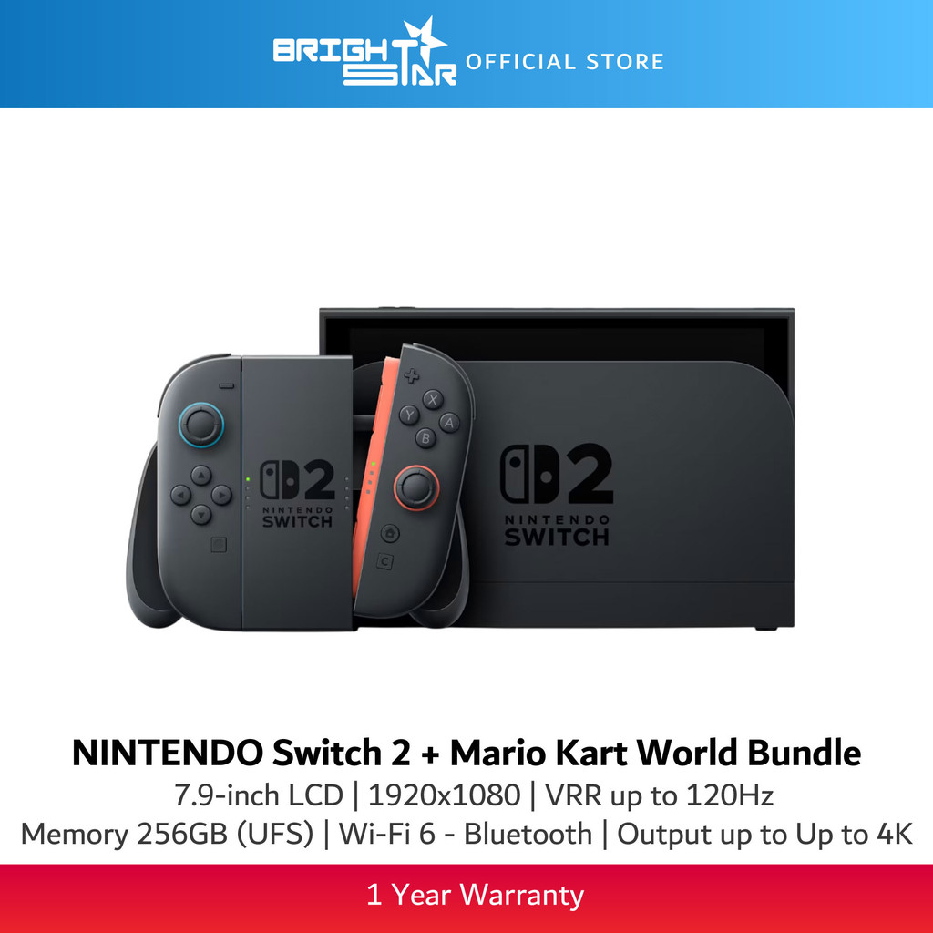 NINTENDO Switch 2 + Mario Kart World Bundle (Local Set) - 1 Year ...