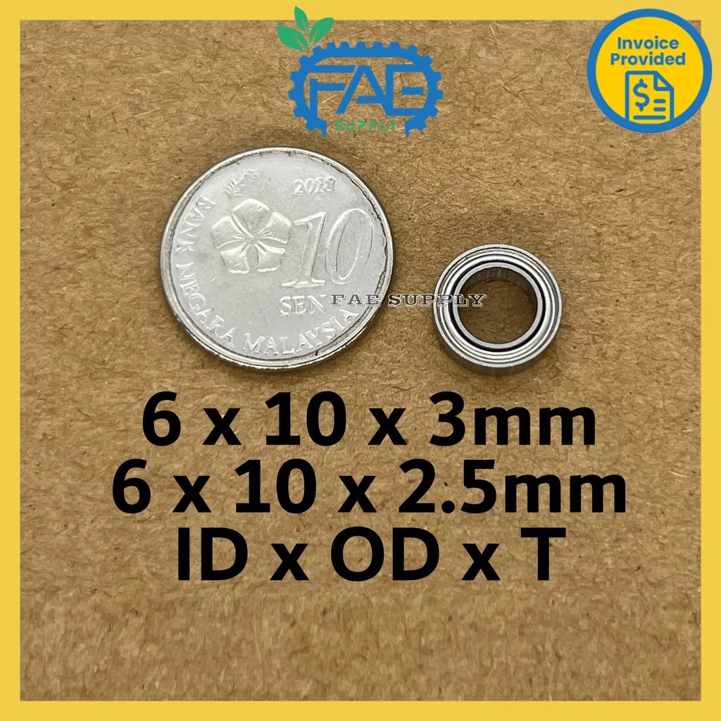 Bearing MR106 ZZ 6x10x3mm MR106K2.5 OP SMR106K2.5OP HQ stainless steel ...