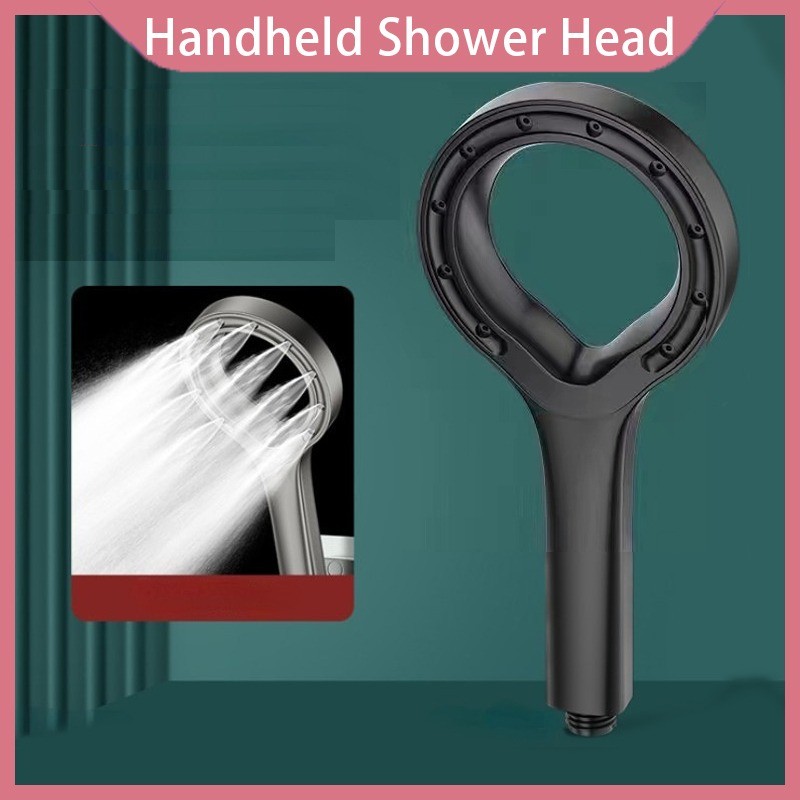 High Pressure Handheld Shower Head Adjustable Water Saving One Key Stop ...
