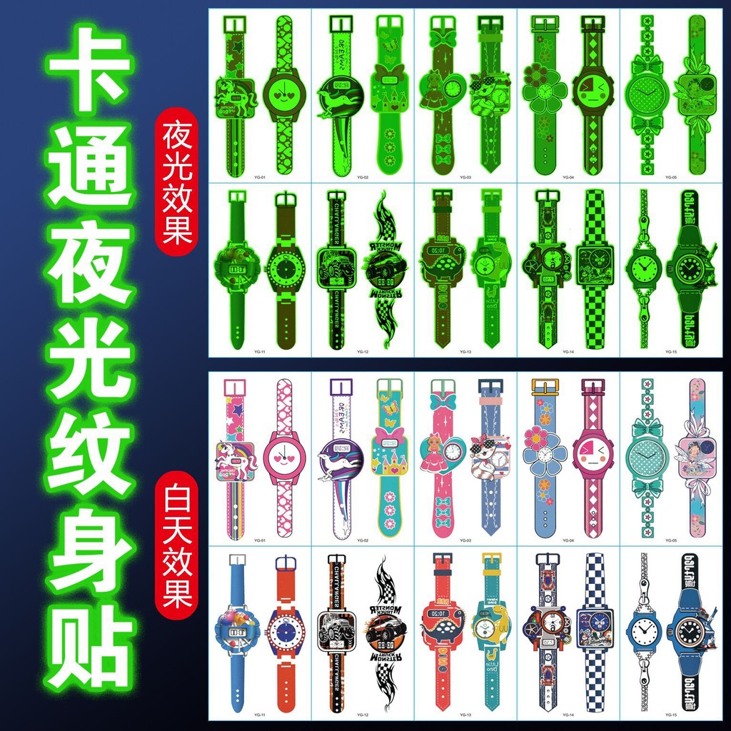 Christmas Luminous Tattoo Stickers Waterproof Children Cartoon Face ...