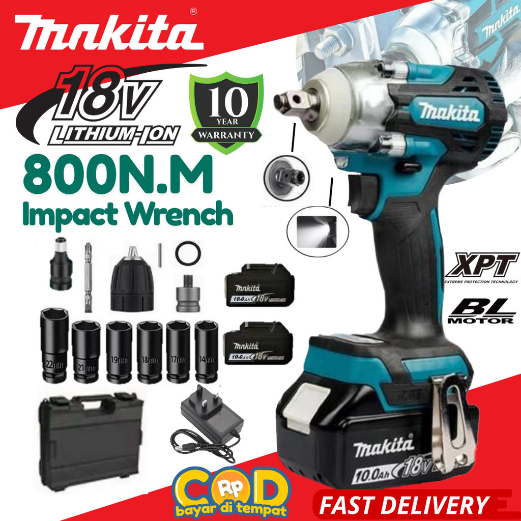 1/2 Inch Brushless Cordless Impact Wrench 800Nm – For Dewalt 18V/20V Batteries (Tool Only), Electric, 3500rpm