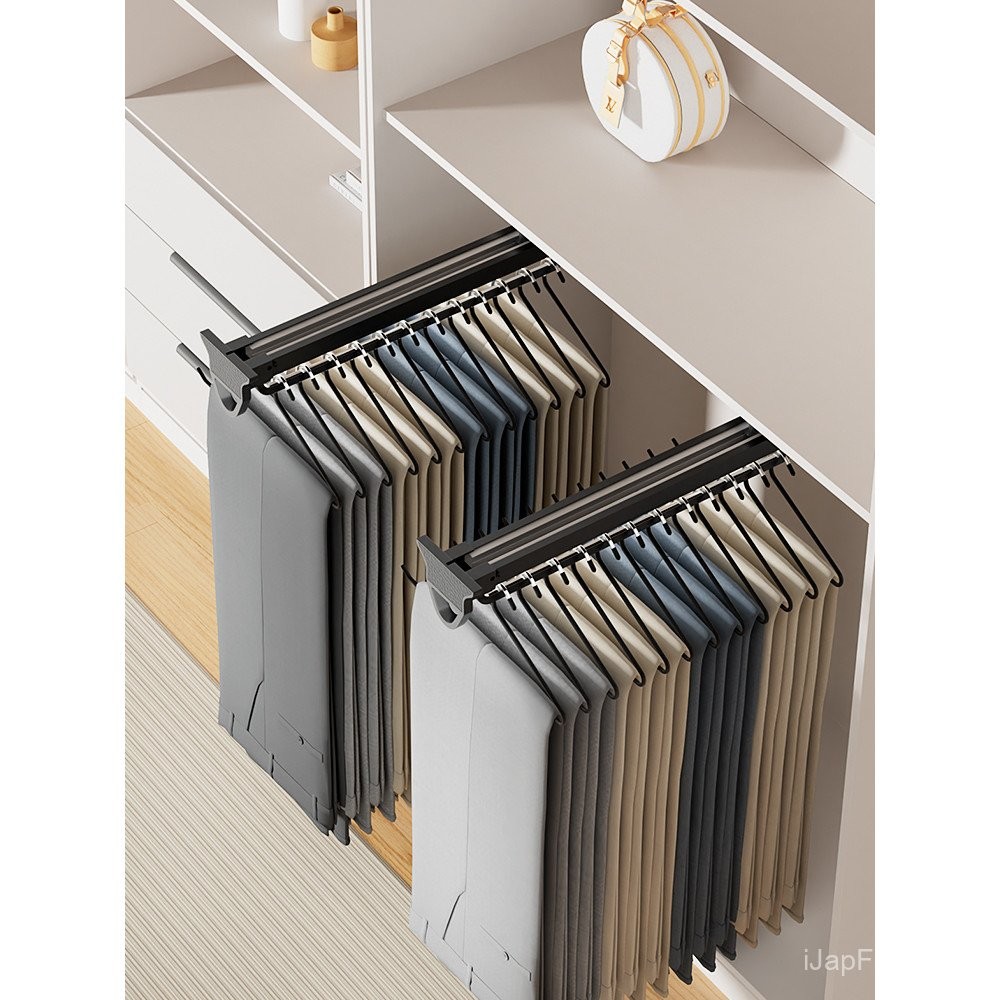 Pants Pants Rack Wardrobe Built-In Pull-Out Retractable Slide Rail Top ...