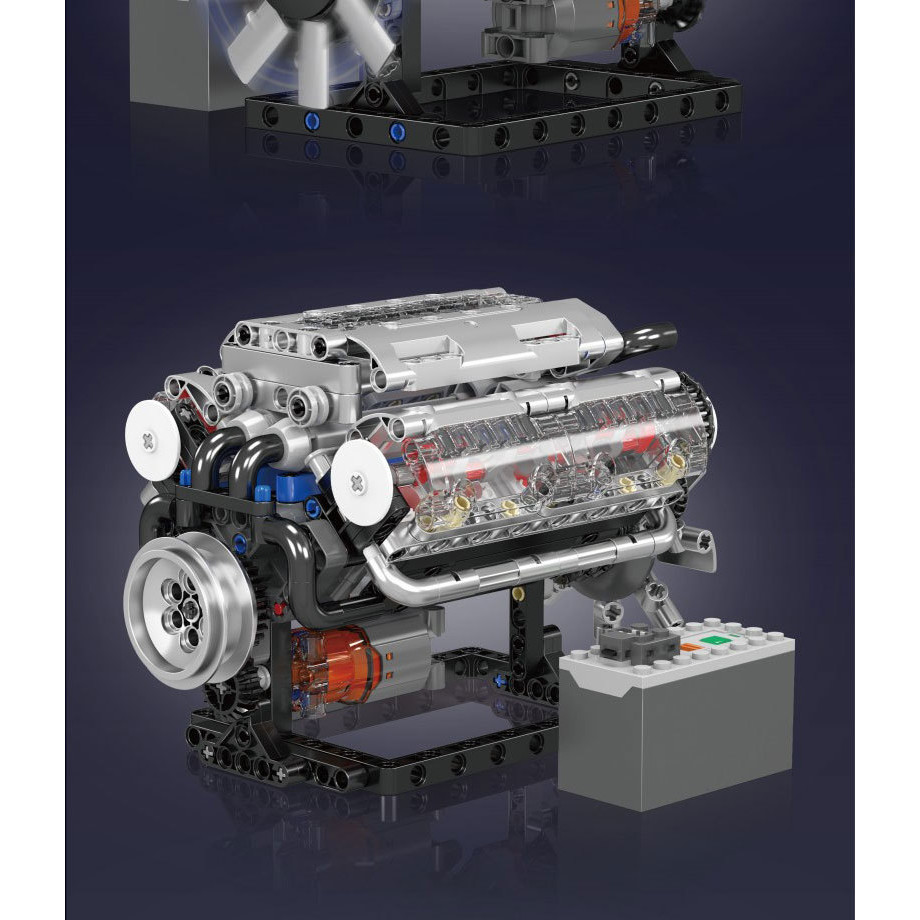 W&F Model King V8 Engine Model Building Blocks - Educational Mechanical ...