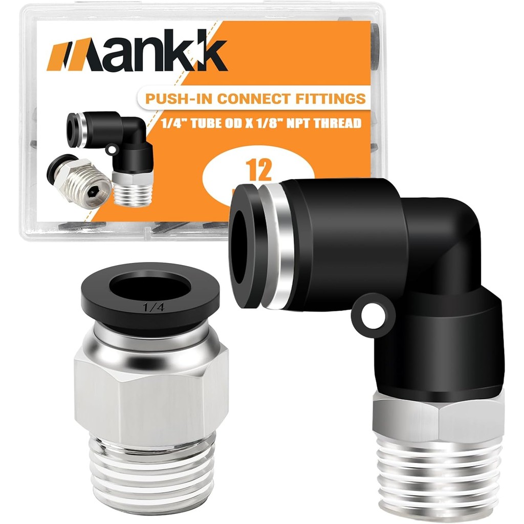 Mankk 170PCS Quick Connect Air Hose Fittings Kit - Push To Connect, Multi-Size (Imperial & Metric)