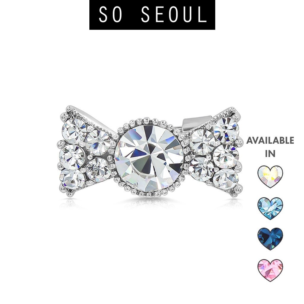 [New Arrivals] SO SEOUL Graceful Ribbon Bow Austrian Crystal Mini Baby ...