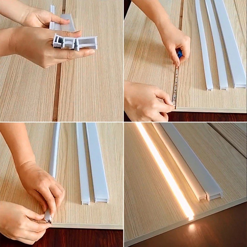 Recessed White Silicone Tube LED Neon Light Flexible Rope Channel ...