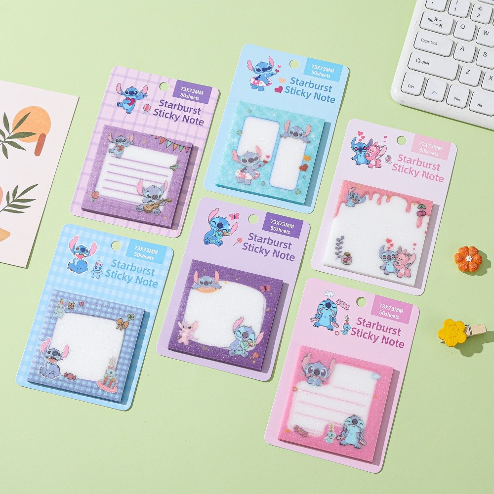 Stitch Starburst Sticky Notes Set - 50 Sheets PET Transparent Memo Pads ...