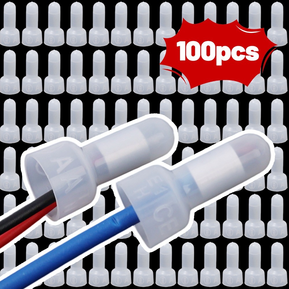 100Pcs/Pack Transparent Closed End Crimp Caps CE-2X Pacifier Wiring ...