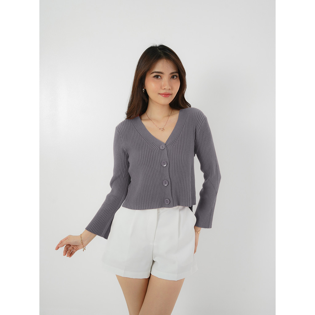 ADA - Women's Crop Top Knitted Cardigan 7046 | Shopee Malaysia