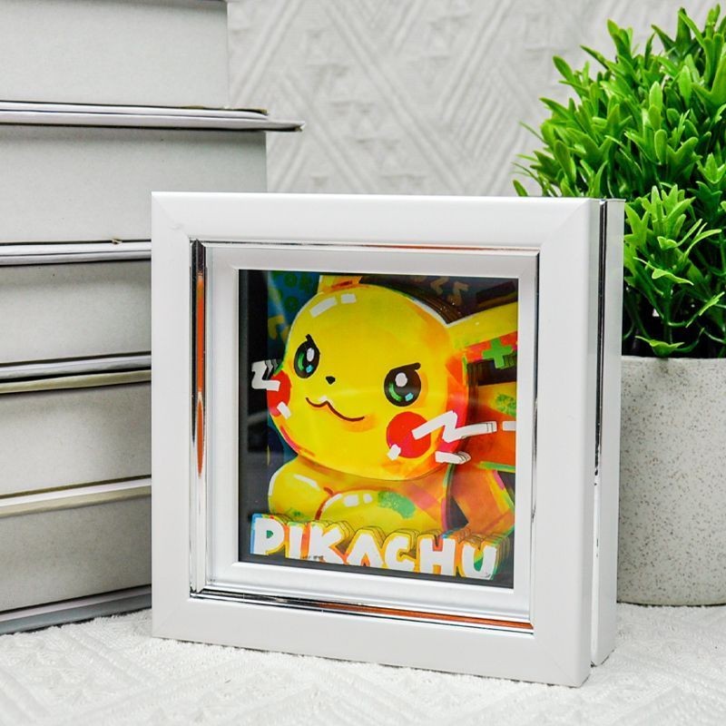 Pokemon 3D Desktop Frame – Pikachu Mini Art Display | Cute Anime Room ...