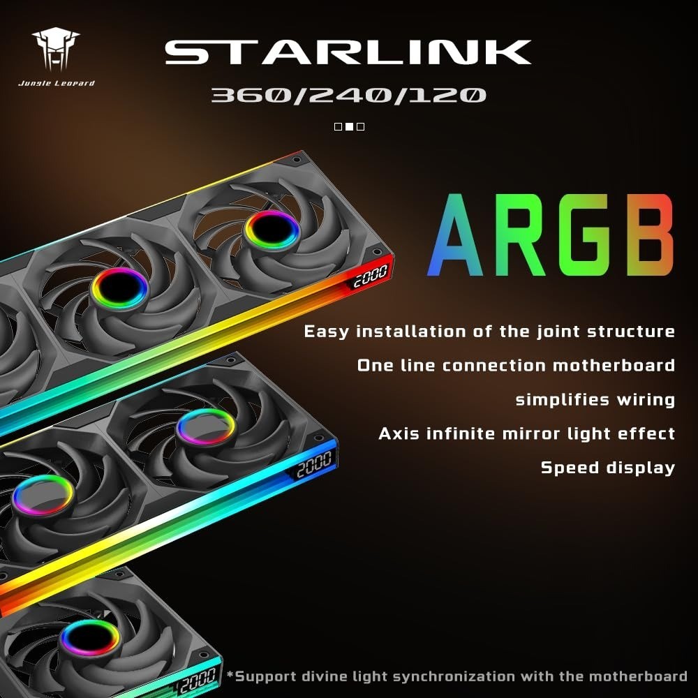 Jungle Leopard Starlink Infinite Mirror Casing Fan ARGB 360/240/120 ...