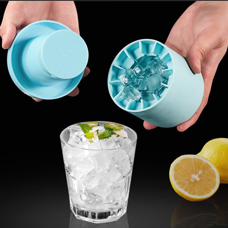 Ice Bucket Cup Mold Ice Cubes Tray Food Grade Quickly Freeze Silicone ...