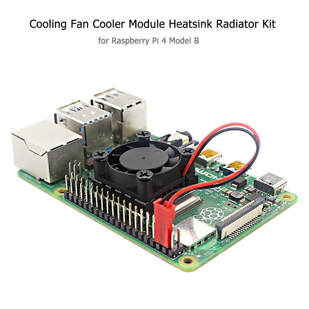 Cooling Fan Cooler Module Heatsink Radiator Kit for Raspberry Pi RPi 4 ...