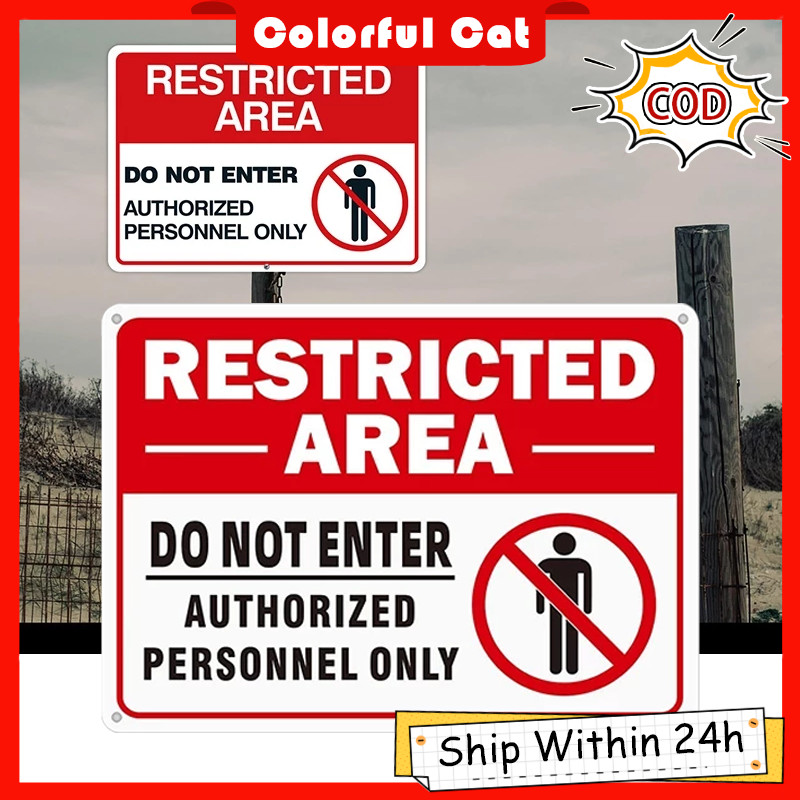 20*30cm Metal Restricted Area Sign Restricted Area Authorized Personnel ...