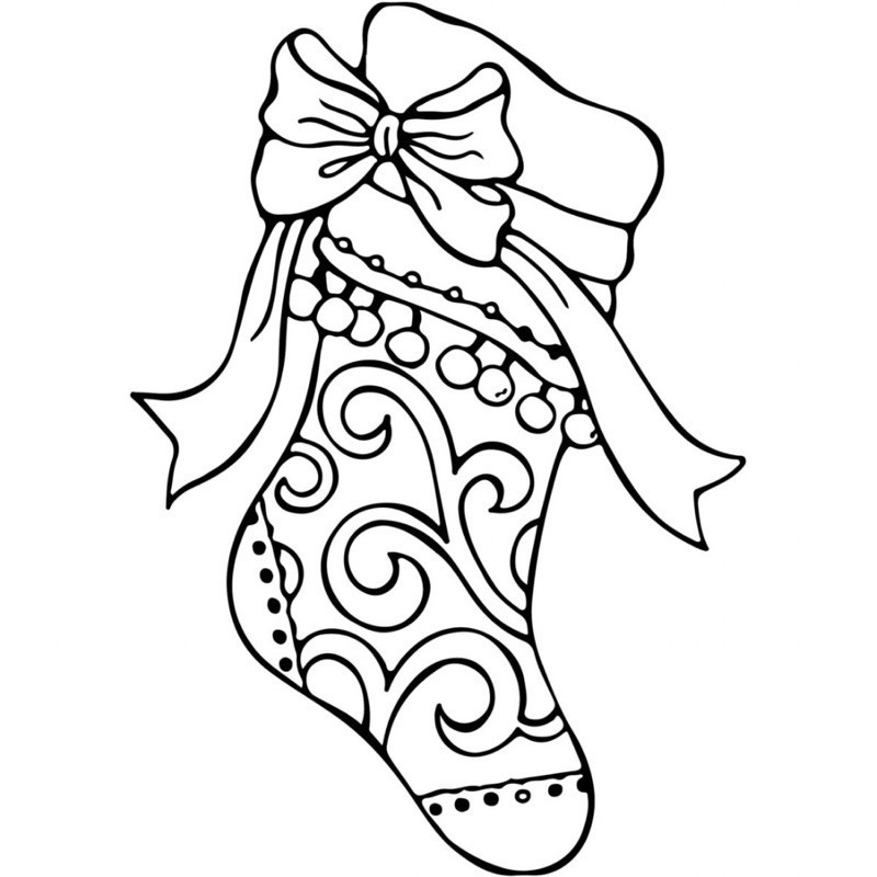 Christmas Stockings - Set of 30 A4 A5 Coloring Pages for Wax and Pencil ...