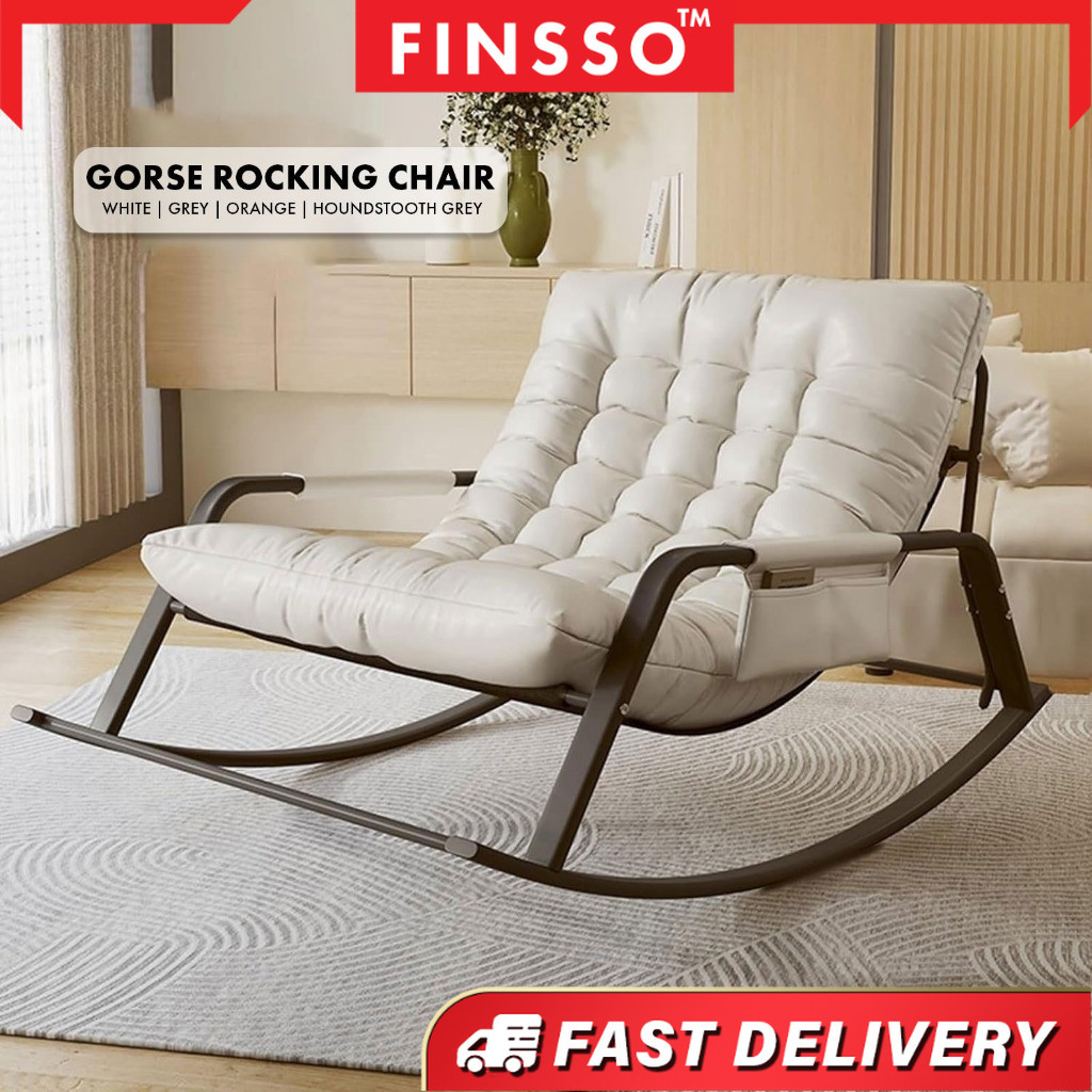 Big Rocking Chair + Strong Steel + FREE armrest cover | Kerusi Malas ...