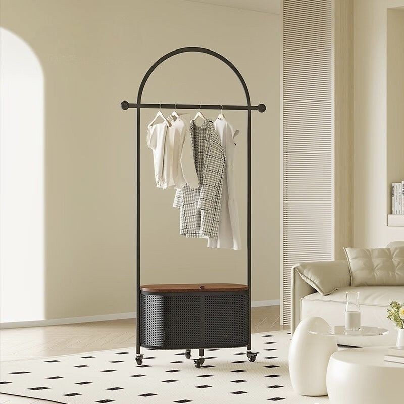 Internet celebrity wheeled mobile coat rack, floor standing storage ...
