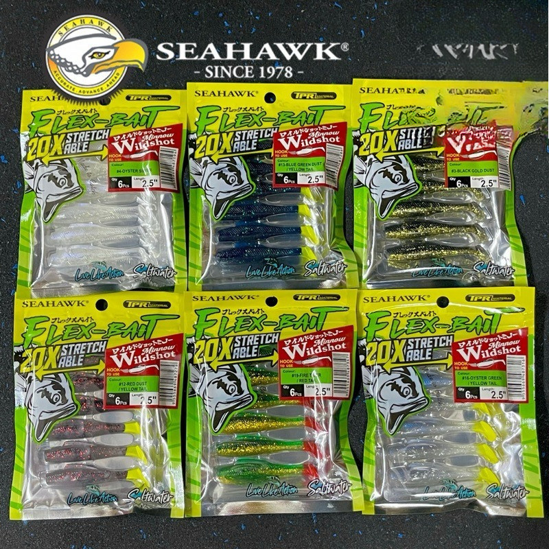 【AH KAW】SEAHAWK FLEX-BAIT MINNOW SP SLIM SOFT PLASTIC FISHING LURE ...